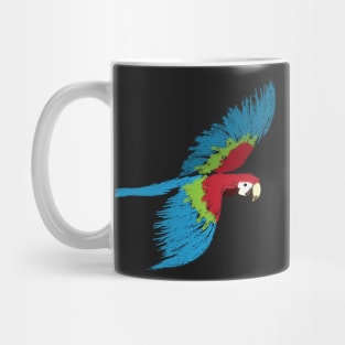 Artwork of Scarlet Macaw Parrot in Flight Mug